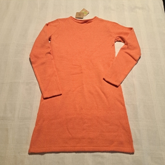 Crazy 8 girls size Large 10-12 sweater dress, light orange & sequin design, New - Picture 5 of 5